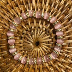 A handmade glass bead bracelet